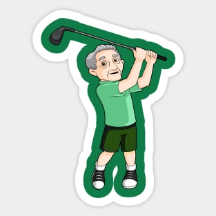 Man golfing for fitness and fun Sticker